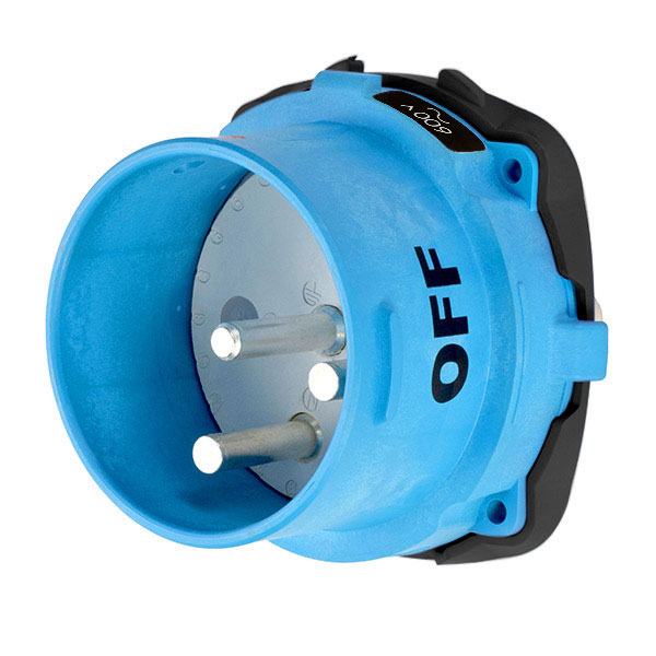 33-98142 - DS100 INLET POLY BLUE SIZE 5 TYPE 4X 2P+G 100A 600 VAC 60 Hz NO AUX